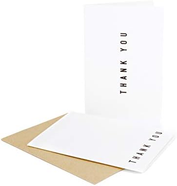 Верба 100 Премиум Хартија Ви Благодариме Картички Со Само-Печат Коверти - 2 Дизајни На Елегантен Модерен Ви Благодариме Картички