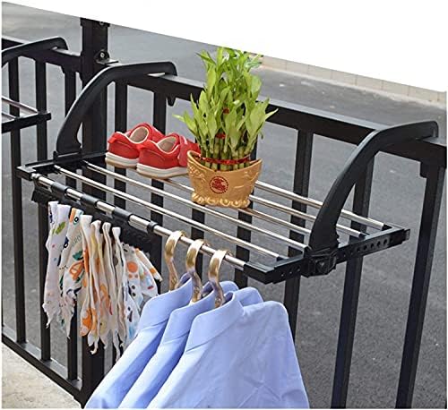 Зимм облека Алер ​​балкон преклопување столб за лавици за сушење не'рѓосувачки крпи за складирање на бања за бања за бања за суво