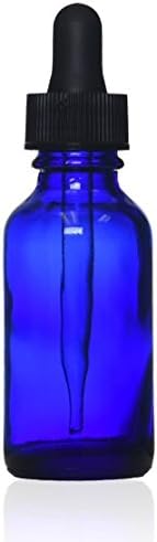 Кобалт стаклени шишиња со измет на очите за есенцијални масла, колони и парфеми, вклучени се празни етикети