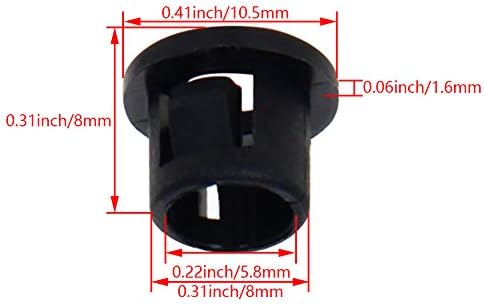 50pcs 8mm кабел Snap Bushing Grommet SK-8 Black Nilon Snap во кабелско црево за грмушка за грмушка заштитник за заклучување на панелот