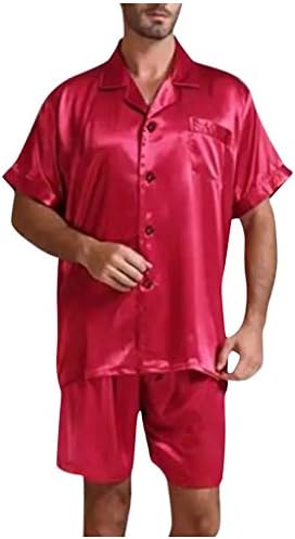 Машки пижами Xiloccer Постави 2021 Машка летна облека Обична цврста боја Домашна домашна машка машка кратка сет кошули костум