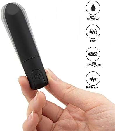 Grolebo Mini Vibrator со врв за прецизна стимулација, дискретно полнење кармин вибрација водоотпорен со 10 режими на вибрации, џебна масажа за