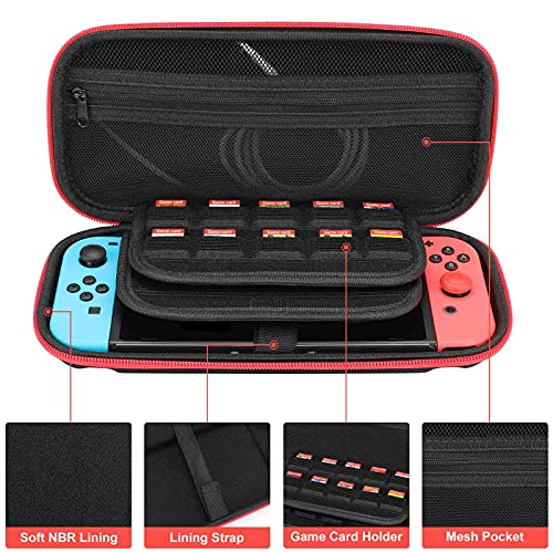 Носење случај за Nintendo Switch Case Rose Gold Gold Fexture Texture Pink Pink Prink Propproof Thard Shell Protective Case Cover со