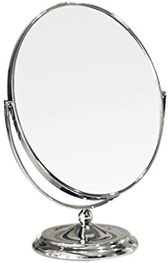 Огледало за шминка за шминка за шминка за убавина/огледало за шминка, двете страни, 20,5х31 см, сребро