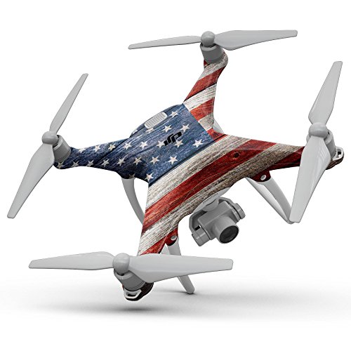 Дизајн Скинц Дизајн Скинц Дрво Грунгиско американско знаме со целосна каросерија, комплет за декларирање на кожата, компатибилен со дронот