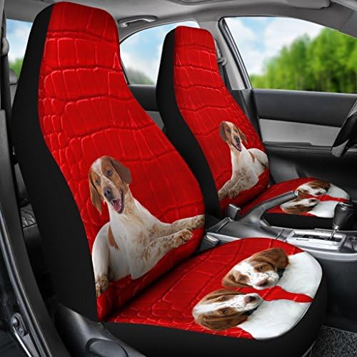 Павлис Бретања Куче На Црвено Печатење Корици За Автомобилски Седишта
