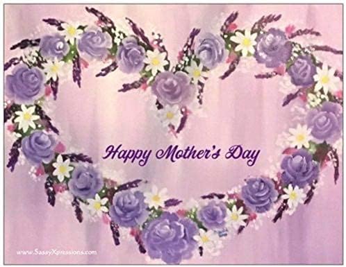 Среќен ден на мајките розово срце магнет плус 10 розови срцеви венци во стилот на разгледници и коверти