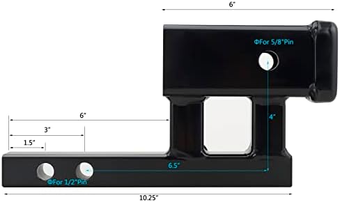 Адаптерот за прицврстување од 1-1/4 до 2 инчи 1,25 до 2 адаптер за приколка за приколка со цврсто тресење со двојни иглички и клипови