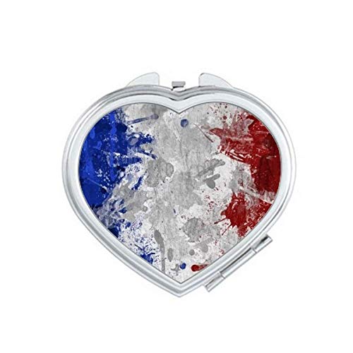 ФРАНЦИЈА знаме Земја градско култура огледало за зголемување на патувањето Преносен рачен џеб шминка