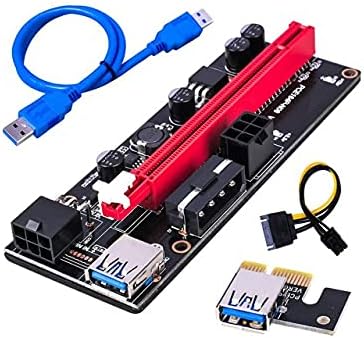 Конектори USB 3.0 PCIE продолжение кабел Riser Ver 009S Express 16x Extender Riser Adapter Card 6 Pin Power Cable 2021 -