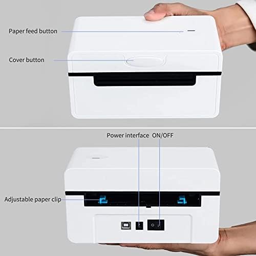 N/A Десктоп Термички етикета печатач за 4x6 Производител на етикета за пакет за испорака 180мм/s USB BT Thermal Printer Printer Max.110mm хартија