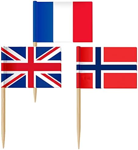 Стобок Американски Знаме Кекс Топер Стапчиња 100 парчиња Норвешко Национално Знаме Овошје Зема Набавки Земја Знаме Национално Знаме Приклучок Знаме Торта Изберете
