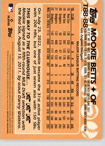 2023 Топс 1988 Бејзбол Т88-88 Муки Бетс НМ-МТ Лос Анџелес Доџерс Бејзбол Трговска Картичка