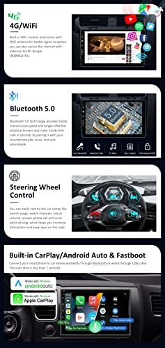 BXLYER Android 10 Двоен Din Автомобил Стерео За Џип Wrangler LHD-2G+32G-Слободен Резервна Камера - Вграден Во CarPlay Android Авто - 10.1 Инчен-MirrorLink