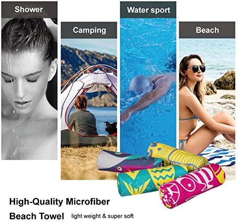 4Monster Microfiber Beach Pray Prain Брзо суво, супер абсорбента лесна патувачка крпа за пливачи, пешкир за кампување без песок, крпи