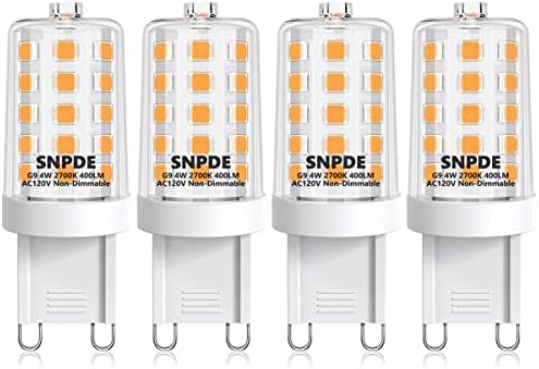 SNPDE 4W G9 LED Сијалица 40W T4 G9 Халоген Еквивалент На Светлина, AC120V Без Затемнување Треперење, 2700k Топло Бело, Агол Од 360