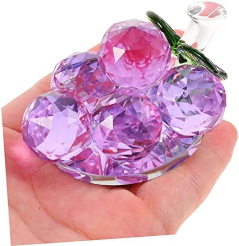 Pretyzoom 2pcs кристално грозје украсен украс рачно декор хартија тегови за канцелариско стакло чисти украси кристално грозје
