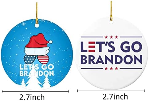 Ајде да одиме Брендон Божиќен украс, 3 парчиња Божиќни украси 2023 година Божиќ Декор Дедо Орнаменти е новогодишно украсување