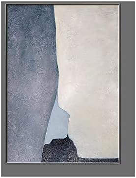 ZZCPT рачно насликано сликарство со масло - модерни минималистички апстрактни уметнички слики нордиски стил сини мурали со фраментни слики со голема големина дома д?