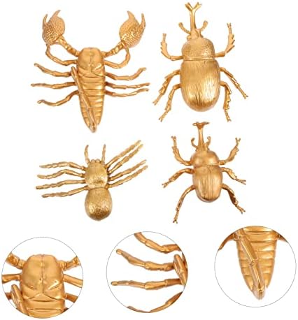 Јардве 16 парчиња симулирани инсекти животински играчки Златно златно издание ПВЦ