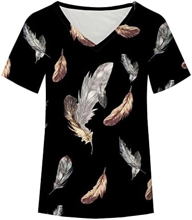 Памучна кошула дами лето есен 2023 година облека моден краток ракав против вратот графички салон врвна маичка за жени ој ој