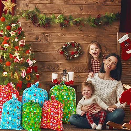 Оумуамуа 6 Пакувајте Џиновски Божиќни Торби За Подароци-Божиќен Џамбо Претставува Торби 49Х35, 5 и 36, 5Х34, 5 Со Картички За Подароци
