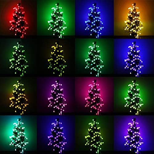 Промена на боја на LED стринг светла 50ft Twink Twink Christmas со далечински управувач 32 режими осветлувања USB затворено декоративно