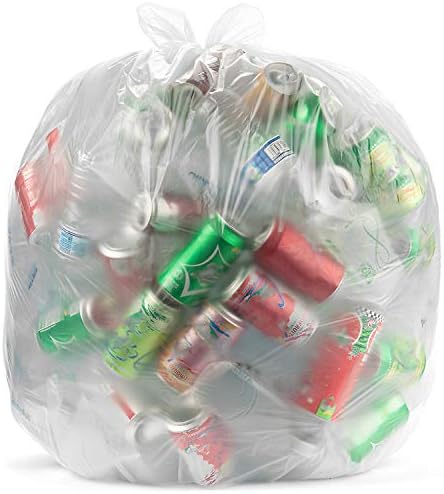 Алуф Пластика 45 Галон 16 Микрон Проѕирни Пластични Облоги За Конзерви Кеси За Отпадоци-40 х 48 – Пакување од 250-За Дома, Кујна, Отворено,