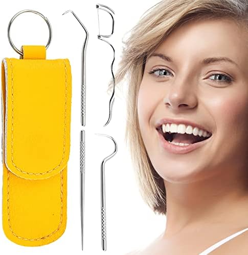 Инодоз нега за нега на заби чистење на заби 4 парчиња не'рѓосувачки челик за заби хигиена комплет за забна заби забна сонда за пинцети алатка за