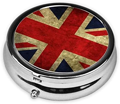 Кутија за пилули од британско знаме, метална тркалезна пилула, три кутии за пилули, лесни за носење