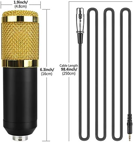 SBSNH без бучава професионален 3,5-XLR микрофон за кондензатор за снимање за компјутерски звук во живо караоке караоке