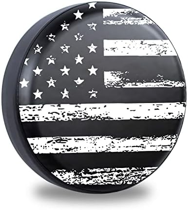 Jusen црно бело гроздобер Американско знаме за резерви на резервни гуми водоотпорни водоотпорни прашини за вклопување за Jeep