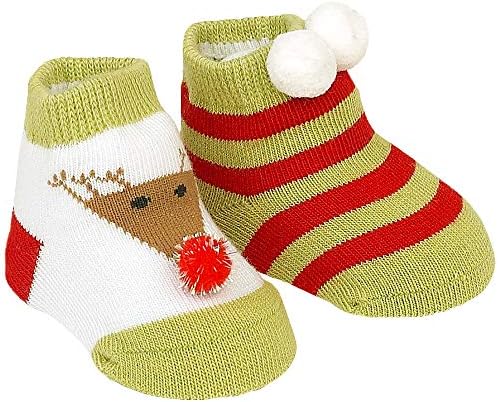Country Kids Baby Girls Симпатична ирваси снежни топки Божиќни празници чорапи, сет за подароци од 2 пар