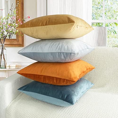 Mekajus фрли перници за капаци 18x18 сет од 4 декоративни капаци на перници меки кадифени перници капаци кауч перници за дневна соба софа автомобил