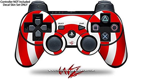 Wraptorskinz bullseye црвено -бел декнат стил на кожата компатибилен со контролорот Sony PS3