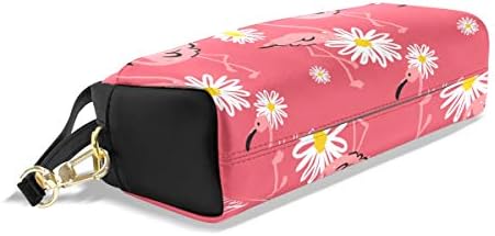 Алаза симпатична молив случај розово фламинго маргаритка со цветни пенкала Организатор ПУ кожа коместична торба за шминка со