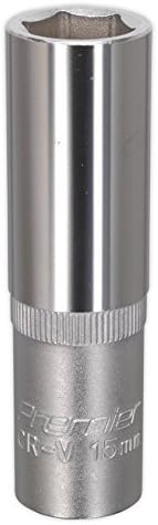 Sealey S1215D Длабоко Walldrive Приклучок, 1/2 Квадратни Диск, 15mm, Сребро
