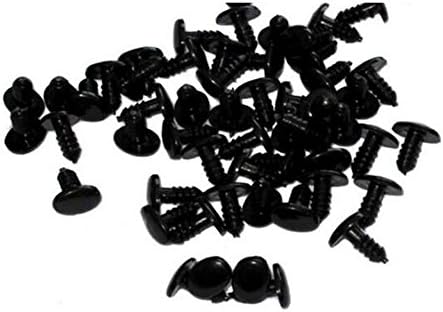 50 парчиња црни овални пластични безбедносни очи носеви копчиња за занаетчиство за шиење на кукли за кукли мечка, полнети со