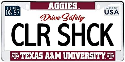 Colorshock Texas A&M Aggies Обоена метална регистарска табличка рамка, канеон