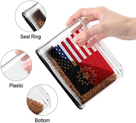 Американско Знаме Пластична Кутија За Складирање Храна Контејнери За Складирање Со Капаци Оризова Тегла Запечатена Кофа За Организација