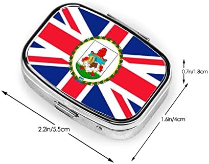 Знаме На Плоштадот Бермуди Мини Пилула Кутија Патување Медицина Прегради Организатор Пренослив Метал Пилула Случај
