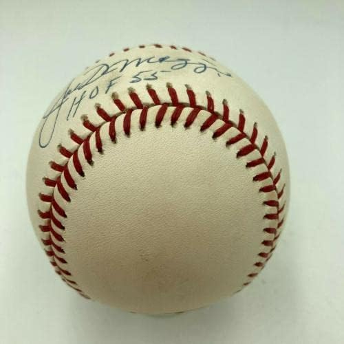 Hallо ДиМаџо „Hall of Fame 1955“ потпиша бејзбол во Американската лига JSA COA - Автограм Бејзбол