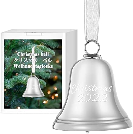 2022 Божиќни украси сребрени позлатени sвона гроздобер белег на виси украси на дрво огледало за завршување на празници