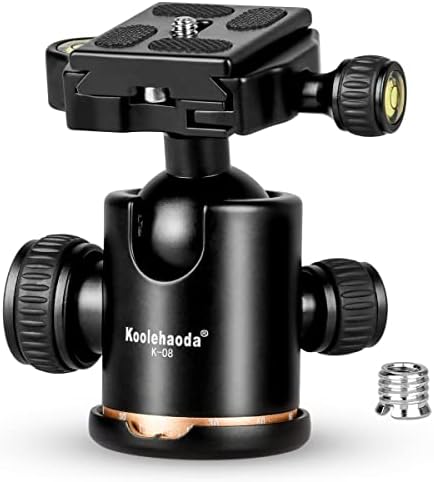 Koolehaoda камера статив топка глава на сите метални 360 ° панорамски статив глава со плоча за брзо ослободување за SLR камера