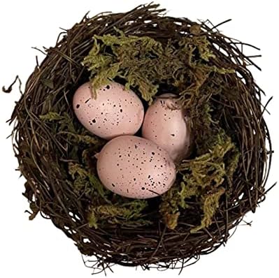 Блиско време 2022 година куќа Божиќна украс Велигденска декорација јајца гнезда симулација ратан птици гнезда птици јајца Велигденски