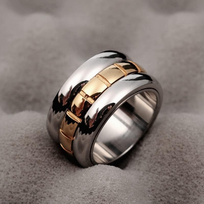 Колезо познати прстени за мажи жени 14 килограми 316L Loveубовни прстени 12мм ширина-05742