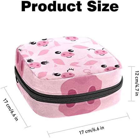 Санитарна торба за складирање на салфетка, торбичка за подлога, торбичка за подлога, мала торба за шминка, розова свиња животинска