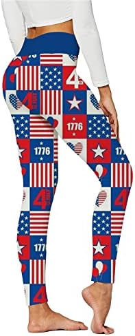 Жени Беспрекорно Гребење Задник Хеланки Печатење На Американско Знаме Ултра Меки Јога Панталони Со Висок Струк Подигнување На Задникот Панталони
