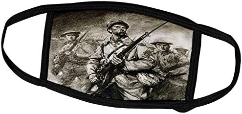 3drose Данита Делимонт - гравури - светска војна. Војници со бајонети. Гравирање - hi13 pri0394 - призма - маски за лице