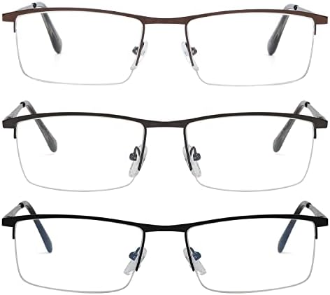 Редуцблу Заштедете 10% На Комплет 3 Пакети Полубрзи Метални Очила За Читање Рамки и 3 Читачи На Пакувања за Мажи +2.25